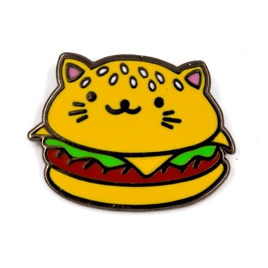 Cat Burger Enamel Pin