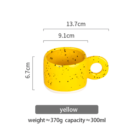 Yellow Speckled Ceramic Mug