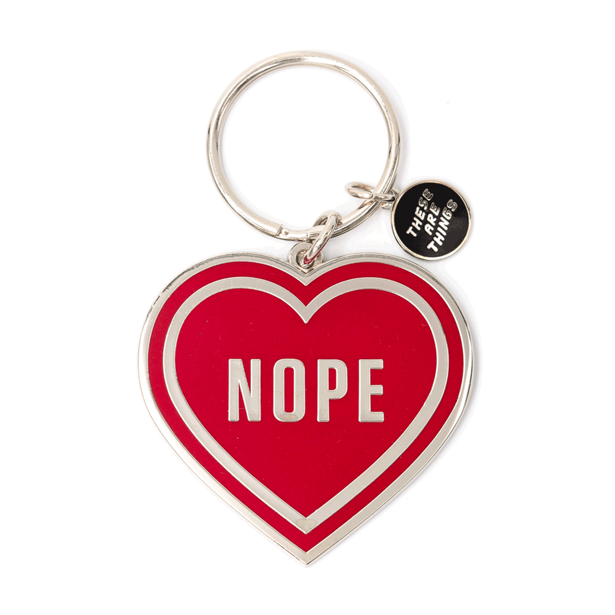 Nope Heart Enamel Keychain