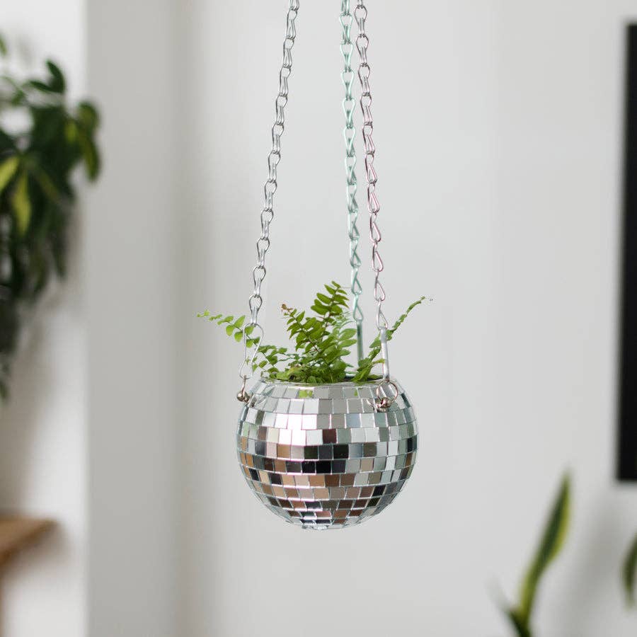 Disco Ball Hanging Plant Pot 4”