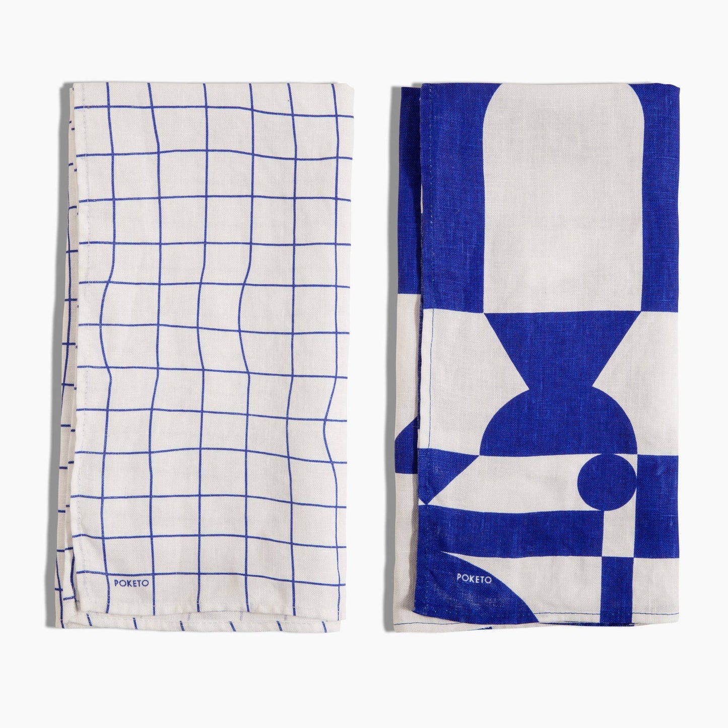 Linen Tea Towel Set in Blue
