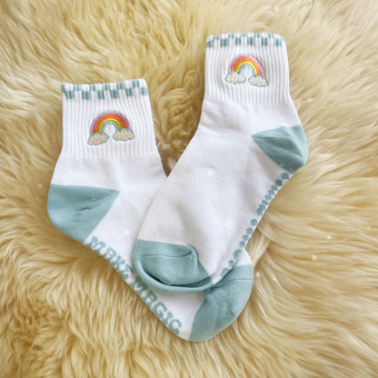 Rainbow Embroidered Socks