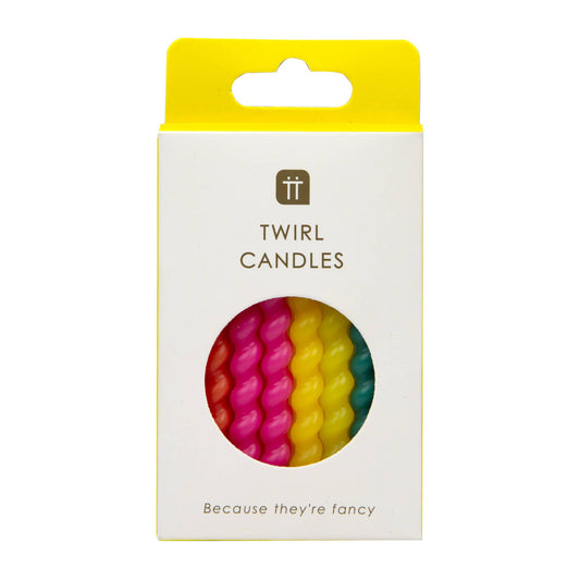 Twisted Rainbow Birthday Candles 8 Pack