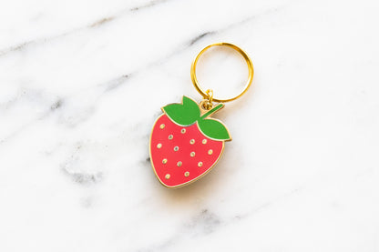 Strawberry Keychain: Gold/multi