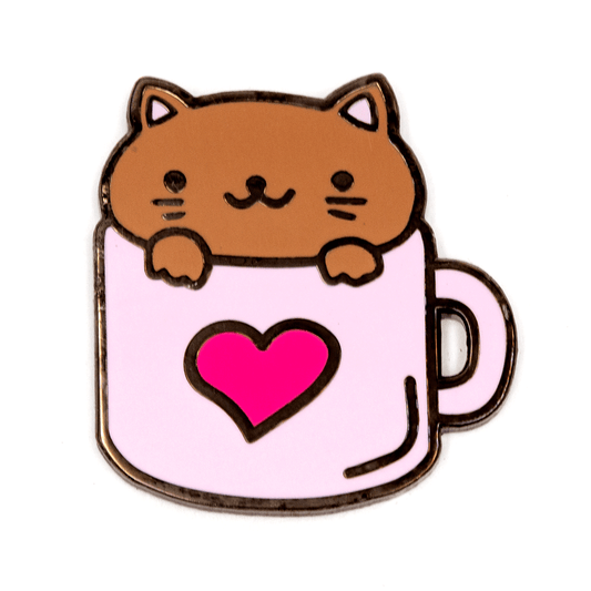 Cat Coffee Enamel Pin