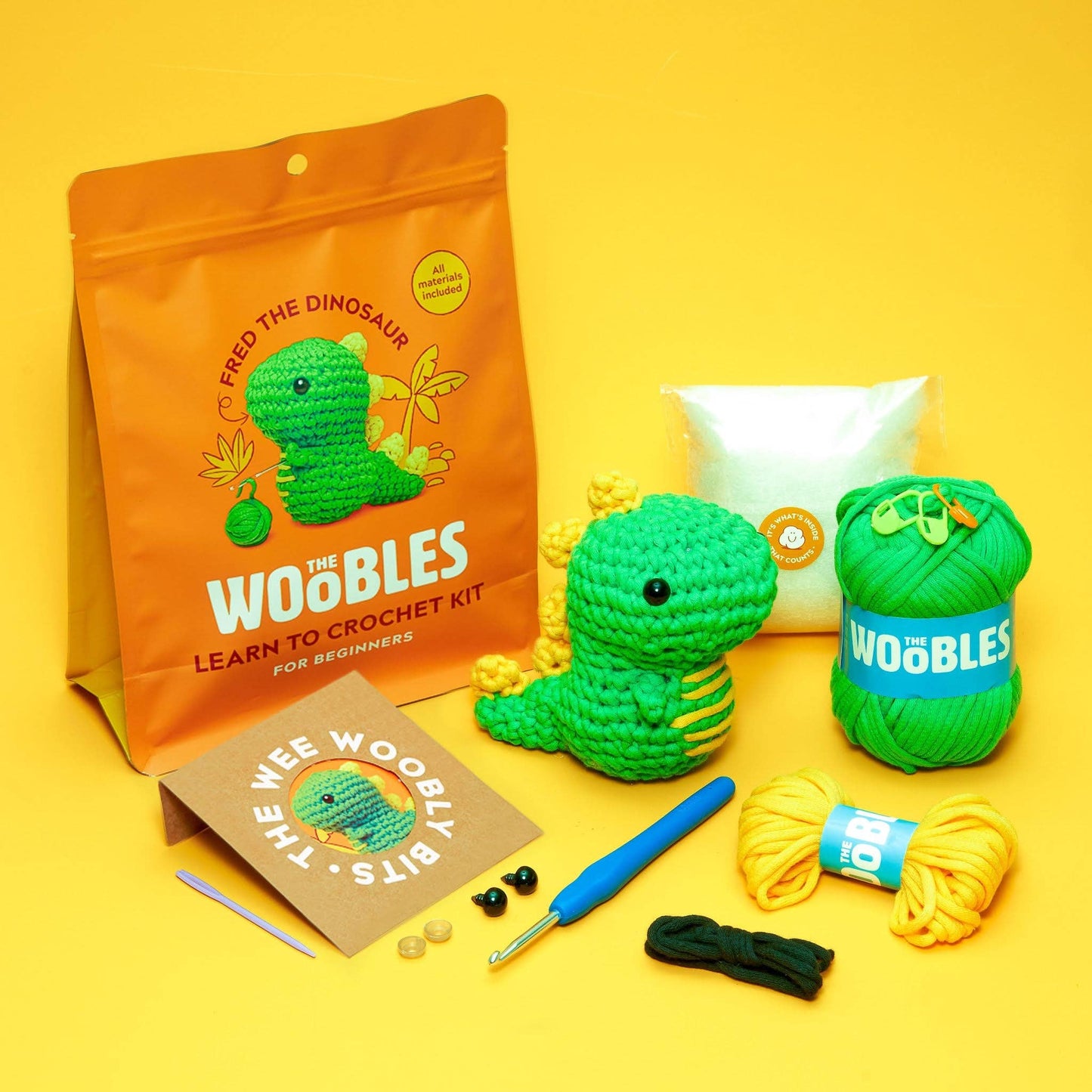 The Woobles - Fred the Dinosaur Beginner Crochet Kit