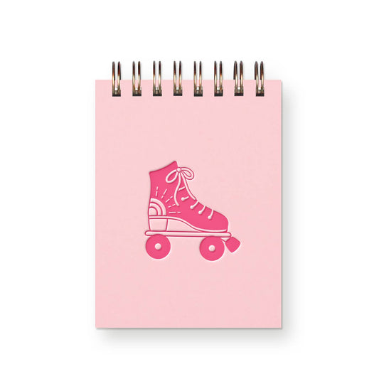 Ruff House Print Shop - Roller Skate Mini Jotter Notebook: Cherry Blossom Cover | Hibiscus Ink